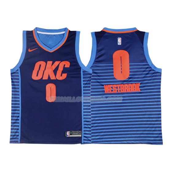 Maillot Basket Oklahoma City Thunder Russell Westbrook Statement 2017-18 0 Bleu
